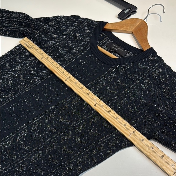 Rag & Bone Black Textured Knit Sweater Size Medium - Picture 5 of 7